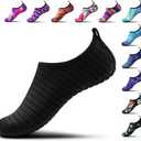SIMARI Water Shoes Women Men Aqua Socks Beach Barefoot Quick Drying Aqua Aerobics Swim Pool Non Slip Outdoor Travel Essentials Surf River Lake Snorkeling Kayak Yoga Adult Youth (7-8 Women/6-7 Men, 144-black)