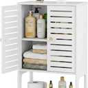 4-Tier Wall Bathroom Storage, White Cabinet with Doors & Open Shelf, Space-Saving Organizer for Bathroom, Kitchen, Entryway (7.9" D x 15.7" W x 22.4" H)
