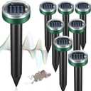 Mole Repellent for Lawns - Ultrasonic Gopher Repellent Solar Powered for Garden,Yard - Waterproof Sonic Mole Spike for Snake,Chipmunk,Outdoor Pest Control Vole Deterrent