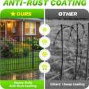 Toolterritary 10 Panels No Dig Decorative Garden Fence, 48in(H) x 25ft(L), Dog Fence Outdoor for Yard - Rustproof Metal Animal Barrier Fencing for Patio, Flower Bed, Ideal for Dogs, Rabbits