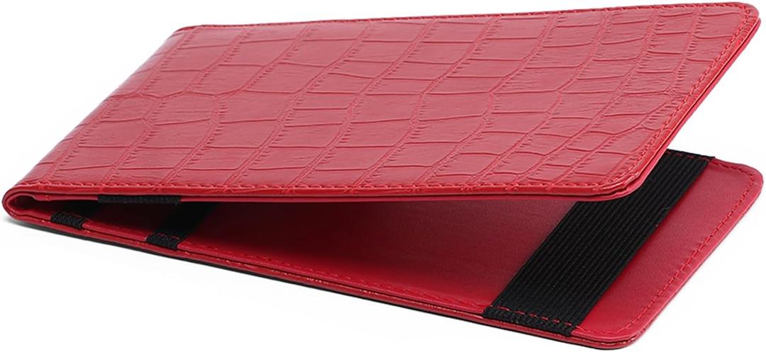 Leather Golf Scorecard Holder - Yardage Book Cover Golf Stat Tracker Sheet - Premium Golf Leather Scorecard - Golf Score Book - Large Size 7.6x4.5IN