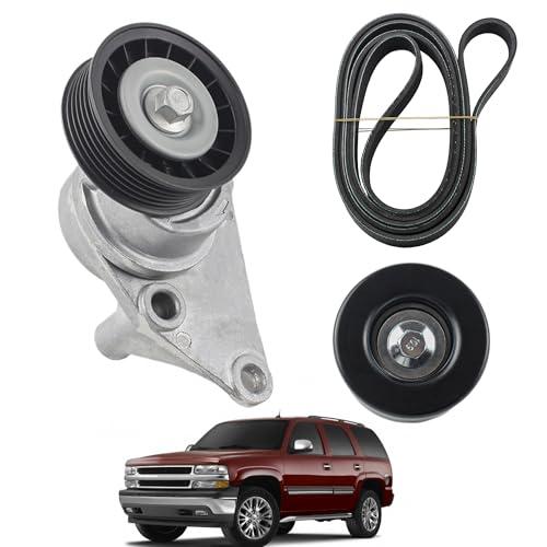 YzusGomumu Complete Serpentine Belt Drive Component Kit Compatible with 2003-2006 Chevrolet Avalanche Silverado Express, 2002-2007 GMC Sierra Yukon, Cadillac Escalade Replaces 12609719 12555609