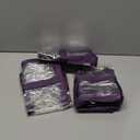 Clear Vinyl Zippered Storage Bags (3-Pack) 40L Sturdy Storage Bags for Sweaters, Blankets, Comforters, Bedding Sets and Much More! (Purple, 18x15x9)