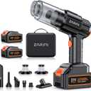 Car Vacuum Portable Cordless, 50000Pa High Power Rechargeable Dust Buster with 2 Batteries & Charger, 6-in-1 Handheld Vacuum Cleaners for Home, Car, Pet Hair, Keyboard, Graphite Black