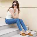 HARENCE Mules for Women Casual Flats: Comfortable Round Toe Slip on Backless Mule Dressy Business Office Flat Shoes (7.5, Brown)