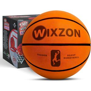 Silent Basketball Size 7 (29.5)  Grooved Airless PU Foam Indoor Training Ball  Quiet Dribbling Noiseless Basketball with High Density Core  Real Feel Grip & Higher Bounce Indoor Practice