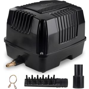 Hygger Linear Air Pump - Powerful & Quiet Commercial Pond & Tank Air Pump for Koi Pond Aeration, Fish Farm, Hydroponic Aquariums & Seafood Restaurant (1270GPH(40Watt))