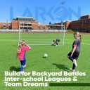 Soccer Goal 126 Larkon Backyard, Training and Tournament Size Durable Rust-Free Guarantee Steel Frame for Kids and Adults with Net, Cones, Storage Bag, Stakes and Easy Assembly