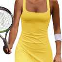 Yanekop Womens Tennis Dress with Built in Shorts Golf Dress Athletic Outfits Yoga Active Workout Dresses L