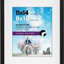 Americanflat 11x14 Picture Frame with Shatter-Resistant Glass - Use as 8x10 Frame with Mat or Display 11x14 Photo Without Mat - Signature Collection - Picture Frames for Wall Display - Black