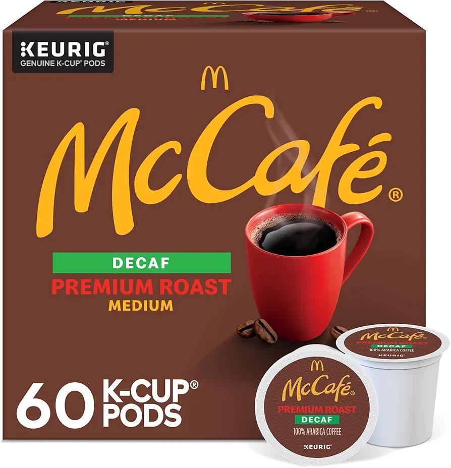McCafe Premium Roast Decaf Coffee, Single Serve Keurig K-Cup Pods, Decaffeinated, 60 Count, (6 Packs of 10) Best By: 2026/08/23