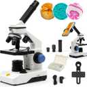 SWIFT Compound Monocular Microscope Kit Microscope for Adults Students Beginners,80X-2000X STEM Kit with All Metal Body Microscope, Carrying Box for School Laboratory Home Education SS121