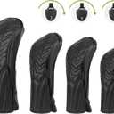 4pcs or 1pc Golf Club Head Covers for Woods, Driver, Fairway, Hybrid  Premium PU Leather with Interchangeable Tags & Magnetic Blade and Mallet Putter Covers