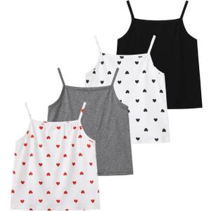4 Packs Girl Sleeveles Tank Tops Paghetti Strap Cami Camisole Summer Set 3-14Y