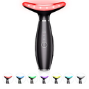 7 Color Neck Face Massager - Facial Massager Tool for Skin Care at Home, Vibrating Face Massager with Thermals, Galvanic Machines Black