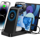 Wireless Charger for iPhone - 5 in 1 Charging Station for Multiple Devices Apple: Fast Wireless Charging Stand Dock for iPhone 17 16e 16 15 14 13 12 Pro Max Apple Watch Airpods