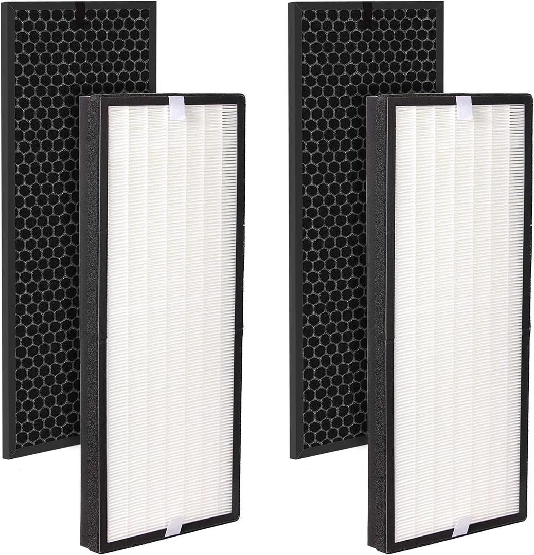 Fette Filter - Air Purifier True HEPA Replacement Filter Set Compatible with Rowenta PU6010 and PU6020 Intense Pure Air XL Purifier Series. Part Number XD6077U0 & XD6066 - Pack of 2