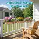 Adjustable Planter Box Brackets,Enhanced Bottom Support,Universal Outdoor Hanging Brackets,Flower Box Brackets for Fence Railings, Windowsill, Patio, Garden,Balcony. (Black)