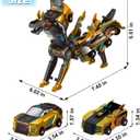 Collision Transforming Dinosaur Car Toy, Magnetic Dinosaur Transformer Car for Boys & Girls Party Favors Birthday Christmas (Gold)