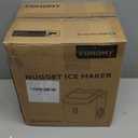 EUHOMY Nugget Ice Maker Countertop with Handle, Ready in 6 Mins, 34lbs Per Day, Removable Top Cover, Auto-Cleaning, Portable Sonic Ice Maker with Basket and Scoop, for Home/Party/RV/Camping (Black)