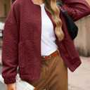 Tankaneo Womens Bomber Jackets Lightweight Zip Up Fashion Cute Jacquard Coats Fall Varsity jacket