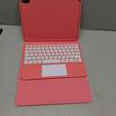 Compatible for iPad 11th 10th Generation Case with Keyboard, Folio Cover with Pencil Holder, Multi-Touch Trackpad, 7 Color Backlit, Detachable Keyboard for iPad (A16) 11th/10th Gen (Pink)