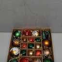 DecorbyHannah Gingerbread Christmas Ornaments Set, 21ct Red Green Gold Ornaments for Christmas Tree, Shatterproof Plastic Decorative Hanging Ball Bulk Decorations for Xmas Holiday Indoor Party Decor