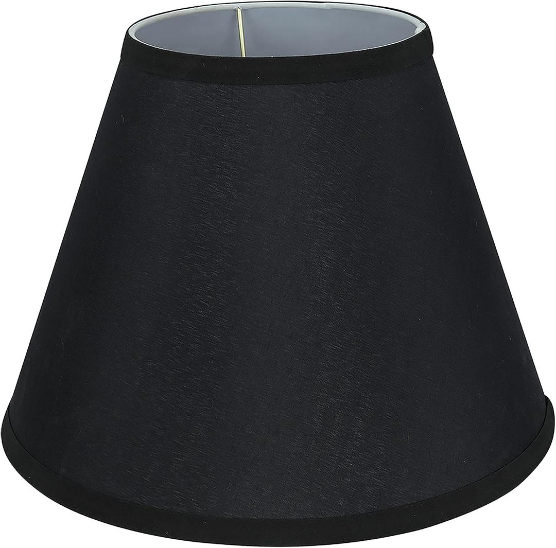 Aspen Creative 58878A Transitional Empire Shape Uno Construction Lamp Shade in Black, 6" Top x 12" Bottom x 9" Slant Height