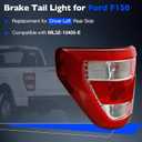Tail Light Compatible with 2021 2022 2023 Ford F150 F-150 XL Rear Lamp Assembly - Brake Taillights Replace for ML3Z-13405-E ML3Z13405E- Halogen Type W/O Blind Spot - Driver Left Side