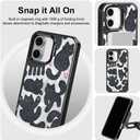 MOSNOVO Magnetic Case for iPhone 16, 10ft Military-Grade Protection, Compatible with Magsafe, Shockproof Phone Case for iPhone 16 - Black Fluffy Cat - Clear Black