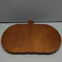 Sliner Fall Pumpkin Wooden Serving Dish Platter Thanksgiving 15" L x 12" W Pumpkin Shaped Charcuterie Board Snack Wood Cutting Board Sectional Dish Plate for Home Gifts(Walnut Color)