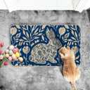 Artoid Mode Blue Rabbit Bunny Flowers Easter Doormat, Home Decor Low-Profile Switch Rug Door Mat Floor Mat for Indoor Outdoor 17x29 Inch