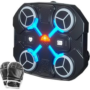 JavoN Music Boxing Machine, Smart Wall Mounted Punching Machine, 3-Level Speed & Mode Adjustment, Usb Charging One Punch Boxing Game Training Equipment, With Bluetooth Connection & Led Light,Black