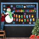Containlol Winter Snowman Bulletin Board Set Winter Wonderland Classroom Decorations Colorful Mittens Snowflake with Border for Home Window School Wall Decor Xmas Holiday Party Supplies