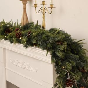 Christmas Mixed Norfolk Pine Juniper Garlands 6ft Artificial Norfolk Pine Garland Realistic Faux Christmas Spruce Juniper Greenery Garland for Holiday Indoor Mantle Fireplace Decor
