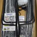 FIASON 9 FT Tangle Free Flag Pole in Ground with Solar Light & 5 Prongs Base, Thickened Heavy Duty Flag Pole Holder, Flagpole Kit for Residential or Commercial (1 Pack, Black, Without Flag)