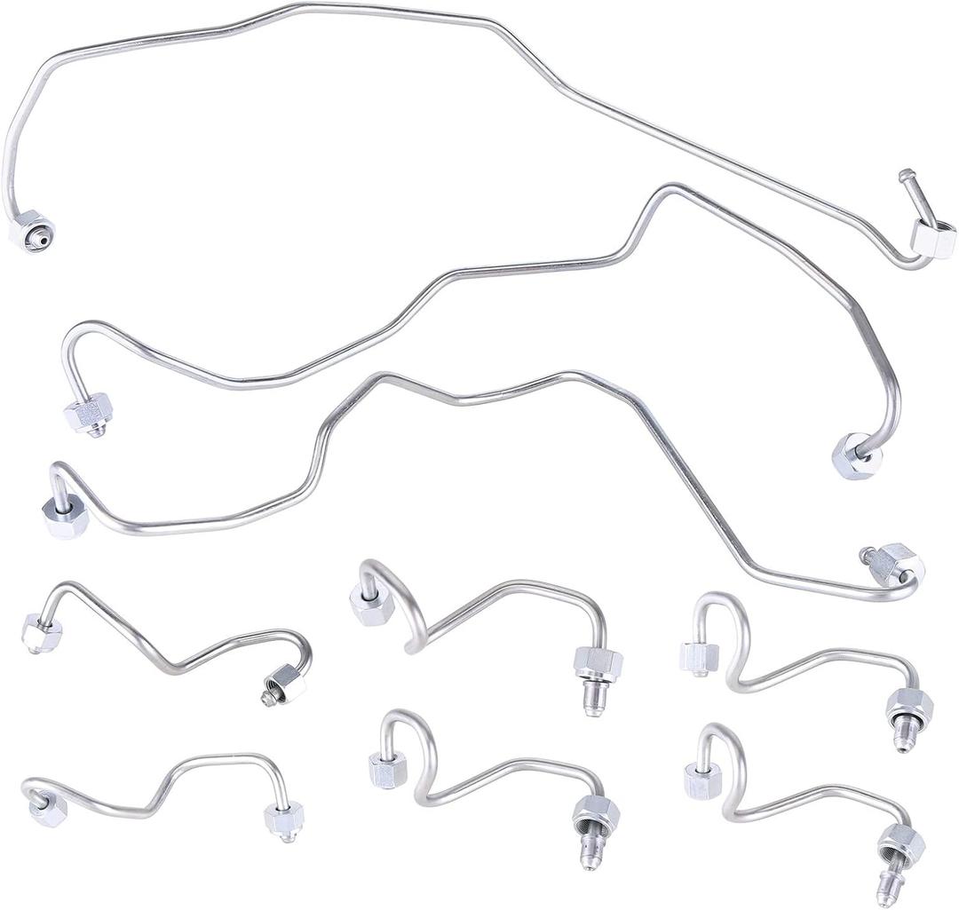 9Pcs Fuel Injection Lines Compatible with Cummins 2014-2019 Dodge Ram 1500 Grand Cherokee V6 3.0L EcoDiesel Engines Diesel Fuel Injector Hard Line Diesel Assemble Replace 68334956AA