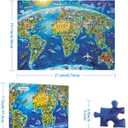 1000 Piece World Landmarks Map Puzzle Paper Jigsaw Puzzle for Adults School Supplies World Map Puzzle 1000 Pieces Puzzles for Adults, Puzzles for Senior Teens 1000 Pieces Jigsaw Puzzles