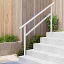 Hand Rails for Outdoor Steps,4-5 Step Railing for Stairs,Adjustable Porch Railing,Hand Rails for Seniors,Outdoor Deck Handrails for Exterior Steps,White (White-1 Pack)