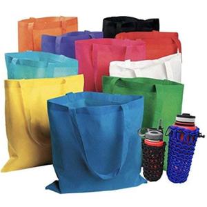 Bulk 50 Reusable Tote Bags 15x16 Inches - Large Grocery Shopping Bags, Multi Color Assortment, Perfect for Events, Conventions, Gifts & Trade Shows