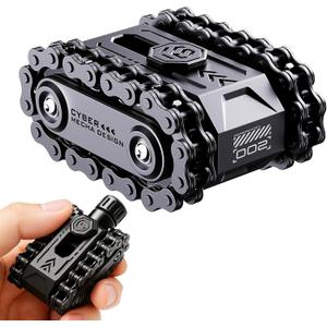 4 in 1 Fidget Slider Roller Chain Spinner Combo, Metal Chain Fidget Toy with Tactile Feedback & Clicking Sounds, Stress Relief Sensory Toy for Adults, Focus Tool for Work Study Waiting (Black)