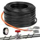 100FT（3FT-200FT）Pipe Heating Cable for Pipe Freeze Protection, Heat Cable for Water Pipes(Metal and Plastic), Pipe Heat Tape Keeps Water Flowing at -40°F 5w/ft, 120V