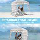 OutdoorMaster Beach Cabana with Fringes, Portable 6' x 6' Beach Canopy for Sand, Easy Set Up Beach Shelter, Included Side Wall, UPF 50+ UV Protection Sun Umbrella - for Family & Friends