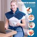 Heating Pad for Neck and Shoulders and Back,Exquisite Gifts for Mom Dad Wife Brother and Sister,Heating Pad for Back Pain Relief, Overheating Protection, Machine Washable, Tibetan Blue