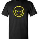 Evil Smile Face Graphic Novelty Sarcastic Funny T Shirt 3XL Black