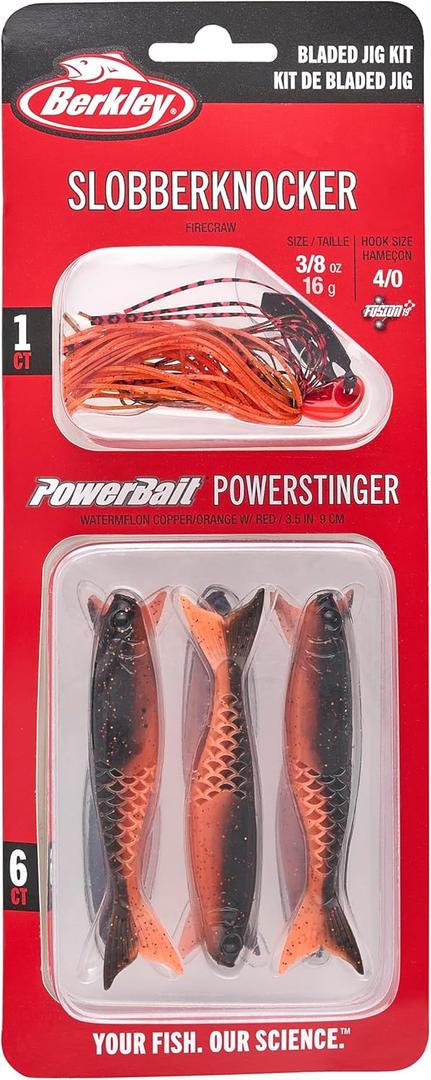 Berkley SlobberKnocker Fishing Jig, Fire Craw, 1/2 oz (1/2 oz - 4/0 Hook Size)
