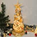 Sea Shell Christmas Tree DIY Handmade Crafts, Mini Shell Tree with 3-Mode LED Lights for Christmas Decor, Coastal Holiday, New Year, Birthday Party Gift, Versatile Home Decoration