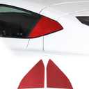 Rear Side Window Louvers Molding Sticker Trim Soft Carbon Fiber 2PCS Compatible with Corvette C8 Stingray 2020-2023 Body Rear Side Triangle Glass Decorative Decals (Red Carbon)