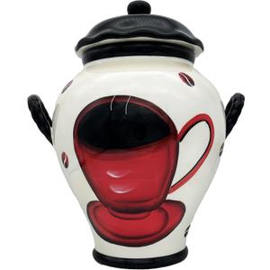 ACK Tuscany Colorful Coffee Bean Collection Cookie Jar with Lid and Rubber Seal, Food Storage Jar, Kitchen Dcor, Snack Storage Container for Cookie, Candy
