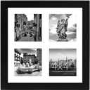 Americanflat 4x4 Picture Frame Collage with Shatter-Resistant Glass - Fits Four 4x4 Photos or Use as One 10x10 Picture Frame - Signature Collection - Collage Frames for Wall Display - Black